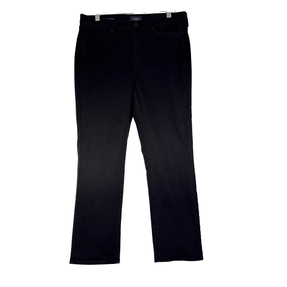 NYDJ Sheri Slim Black Jeans Womens Size 10 Lift Tuck Technology Stretch Denim